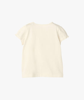 ENFANT ベビー ベビー ロゴ ボーダー プリント コットン 半袖 Tシャツ "Heart" ホワイト