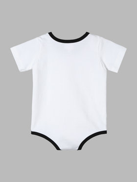 ENFANT ベビー ベビー ロゴ コットン 半袖 ボディスーツ 2枚組 ブラック