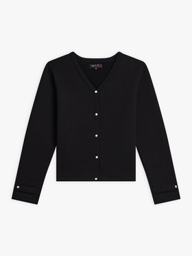 FEMME ウィメンズ 【Outlet】オーガニックコットン Vネック 長袖 カーディガン "Aria" ブラック