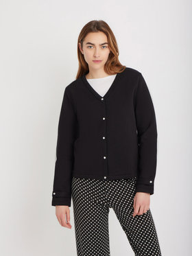 FEMME ウィメンズ 【Outlet】オーガニックコットン Vネック 長袖 カーディガン "Aria" ブラック