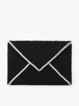 FEMME ウィメンズ ビーズ エンベロップ ポシェット ”Joelle” ブラック