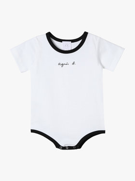 ENFANT ベビー ベビー ロゴ コットン 半袖 ボディスーツ 2枚組 ブラック