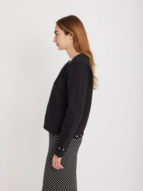 FEMME ウィメンズ 【Outlet】オーガニックコットン Vネック 長袖 カーディガン "Aria" ブラック