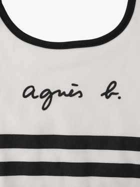 ENFANT ベビー ベビー ロゴ＆ボーダースタイ ホワイト×ブラック