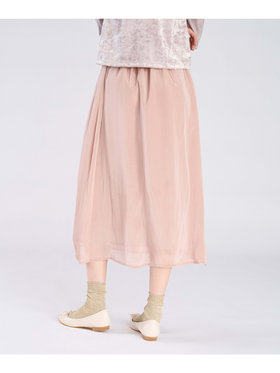 To b. by agnès b. 【Outlet】シャンブレー ロング スカート レッド