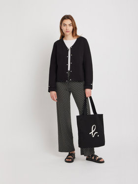 FEMME ウィメンズ 【Outlet】オーガニックコットン Vネック 長袖 カーディガン "Aria" ブラック