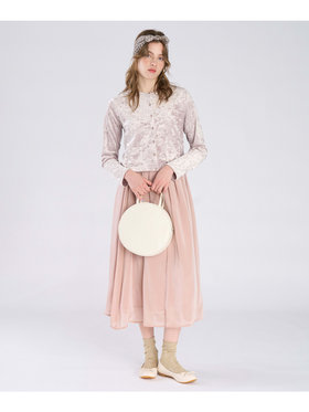 To b. by agnès b. 【Outlet】シャンブレー ロング スカート レッド