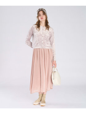 To b. by agnès b. 【Outlet】シャンブレー ロング スカート レッド