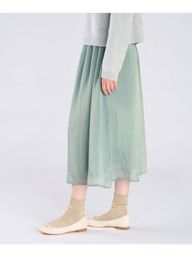 To b. by agnès b. 【Outlet】シャンブレー ロング スカート グリーン