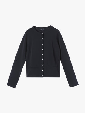 FEMME ウィメンズ クルーネック 長袖 カーディガン ”Gabi” ブラック