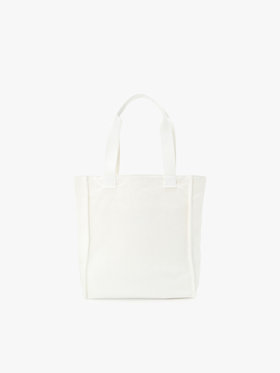 To b. by agnès b. コットン ロゴ ミニ トートバッグ ホワイト