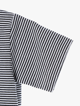 ENFANT ベビー ベビー ロゴ ボーダー コットン 半袖 ボディスーツ 2枚組 ホワイト