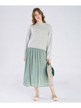 To b. by agnès b. 【Outlet】シャンブレー ロング スカート グリーン