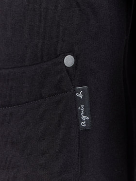 HOMME メンズ メンズ オーガニックコットン メルトン 長袖 カーディガンプレッション ”Khelian” ブラック