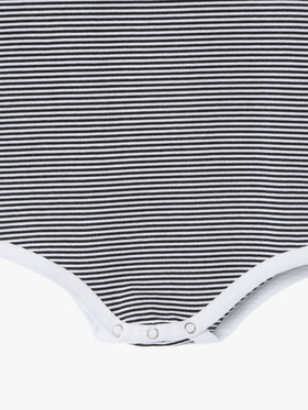 ENFANT ベビー ベビー ロゴ ボーダー コットン 半袖 ボディスーツ 2枚組 ホワイト