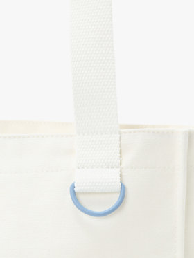 To b. by agnès b. コットン ロゴ ミニ トートバッグ ホワイト