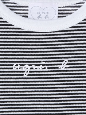 ENFANT ベビー ベビー ロゴ ボーダー コットン 半袖 ボディスーツ 2枚組 ホワイト