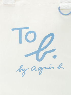 To b. by agnès b. コットン ロゴ ミニ トートバッグ ホワイト