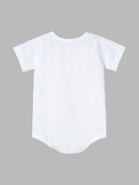 ENFANT ベビー ベビー ロゴ ボーダー コットン 半袖 ボディスーツ 2枚組 ホワイト