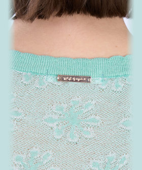 To b. by agnès b. シアー ジャカード 半袖 ニット プルオーバー グリーン系その他