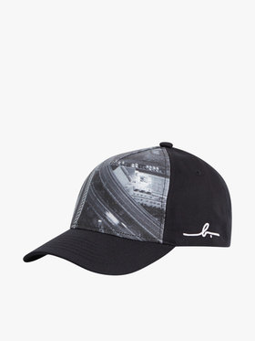 HOMME メンズ メンズ フォトプリント "Willie"ロゴ コットン キャップ ブラック