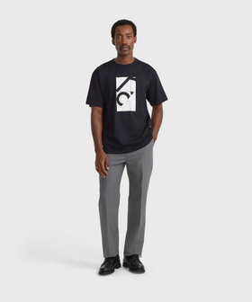HOMME メンズ メンズ プリント オーガニックコットン 半袖 アーティストTシャツ "Bertrand Loube" ブラック
