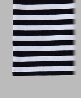 HOMME メンズ メンズ 細ボーダー コットン 長袖 Tシャツ ホワイト×ブラック