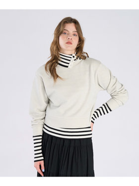 To b. by agnès b. 【Outlet】グリッター ジャージー スウェットプルオーバー ライトグレー