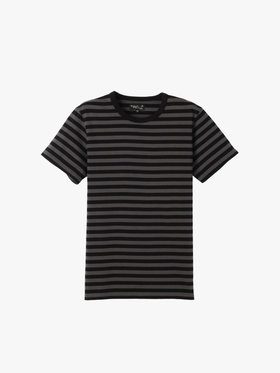 HOMME メンズ メンズ コットン 細ボーダー 半袖Tシャツ "Coulos" グレー系その他