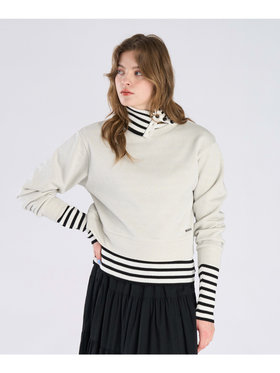 To b. by agnès b. 【Outlet】グリッター ジャージー スウェットプルオーバー ライトグレー