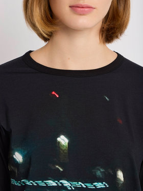FEMME ウィメンズ フォトプリント クルーネック 長袖 Tシャツ ”New Cool Bicolor” マルチ