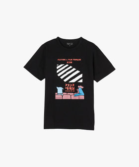 FEMME ウィメンズ プリント コットン 半袖 Tシャツ "French Film Festival" ブラック