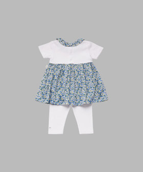 ENFANT ベビー ベビー フラワープリント コットン 半袖 ワンピース&ボトムセット ブルー系その他