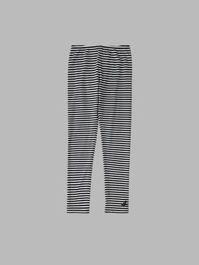 ENFANT ガールズ キッズ "b."ロゴ 細ボーダー コットン レギンス ブラック