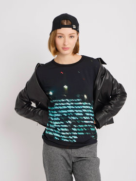 FEMME ウィメンズ フォトプリント クルーネック 長袖 Tシャツ ”New Cool Bicolor” マルチ