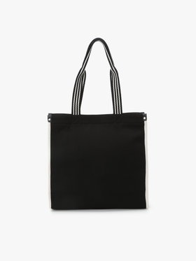 To b. by agnès b. WEB限定 ロゴ コットン スクエア トートバッグ ブラック