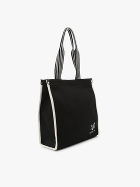 To b. by agnès b. WEB限定 ロゴ コットン スクエア トートバッグ ブラック