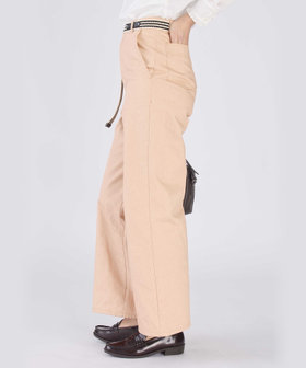 To b. by agnès b. コットン デニム ストレート ワイドパンツ ピンク