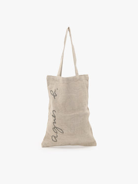 FEMME ウィメンズ ロゴ プリント リネン コットン トートバッグ "Charlie" グリーン系その他