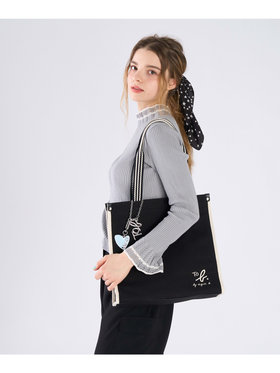 To b. by agnès b. WEB限定 ロゴ コットン スクエア トートバッグ ブラック