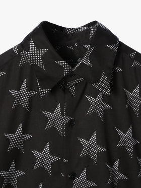 HOMME メンズ メンズ スタープリント コットン 長袖 シャツ ”Jimi” ブラック