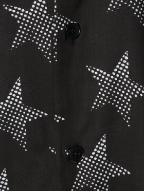 HOMME メンズ メンズ スタープリント コットン 長袖 シャツ ”Jimi” ブラック