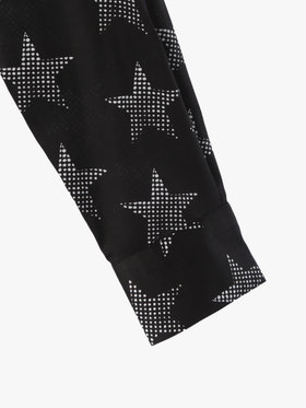 HOMME メンズ メンズ スタープリント コットン 長袖 シャツ ”Jimi” ブラック
