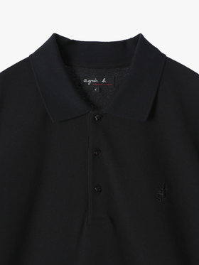 HOMME メンズ メンズ アイコニック 刺繍 コットン 半袖 ポロシャツ "Lezard" ブラック