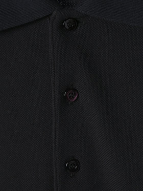 HOMME メンズ メンズ アイコニック 刺繍 コットン 半袖 ポロシャツ "Lezard" ブラック