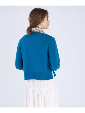 To b. by agnès b. ウール リブ カフス ニット プルオーバー ブルー