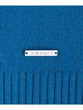 To b. by agnès b. ウール リブ カフス ニット プルオーバー ブルー