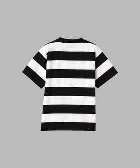 FEMME ウィメンズ 太ボーダー コットン 半袖 Tシャツ "Christof" ホワイト×ブラック