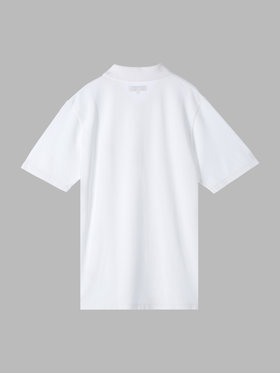 HOMME メンズ メンズ アイコニック 刺繍 コットン 半袖 ポロシャツ "Lezard" ホワイト