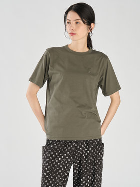 FEMME ウィメンズ "b" ロゴ 刺繍 コットン 半袖 Tシャツ "b. style" カーキ